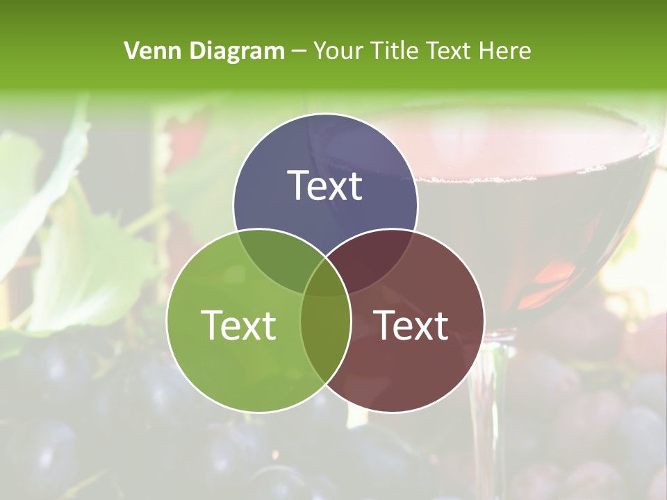 A Glass Of Red Wine Next To A Bunch Of Grapes PowerPoint Template