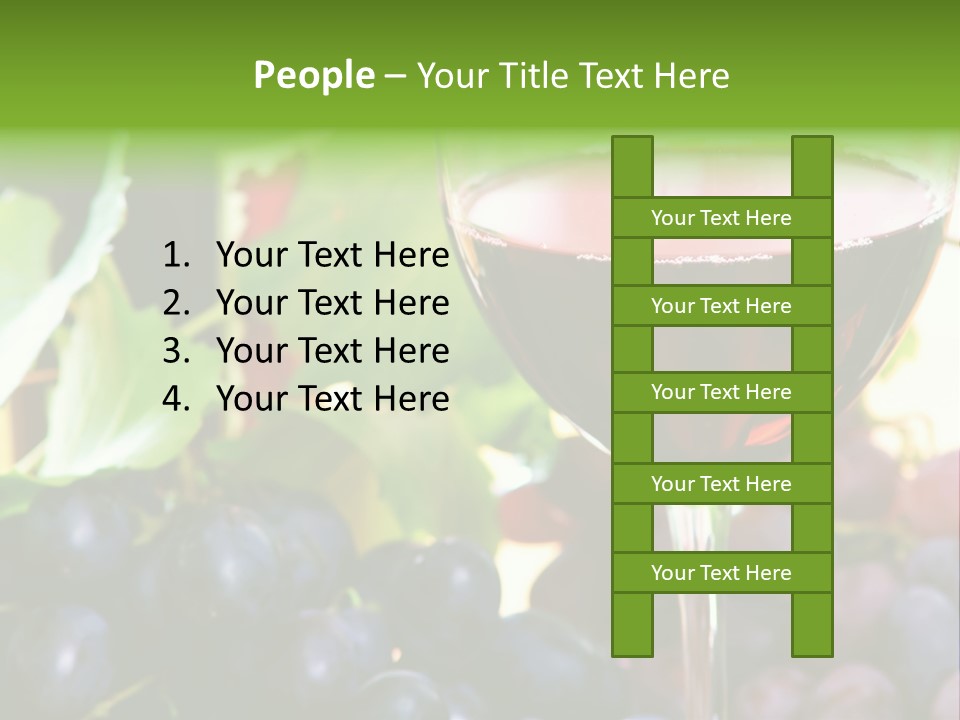 A Glass Of Red Wine Next To A Bunch Of Grapes PowerPoint Template