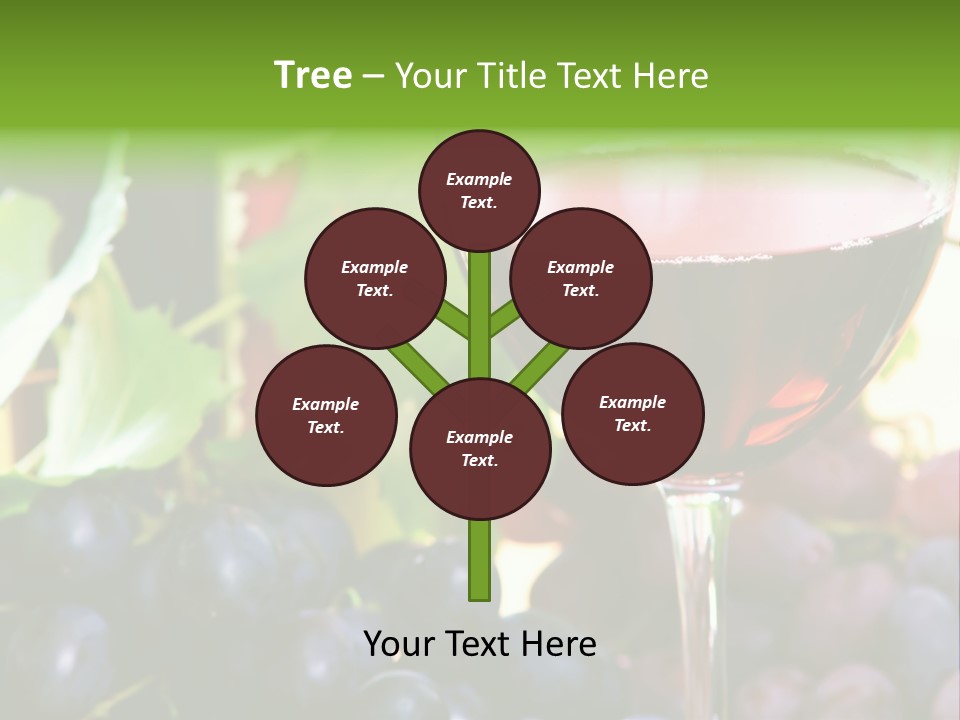 A Glass Of Red Wine Next To A Bunch Of Grapes PowerPoint Template