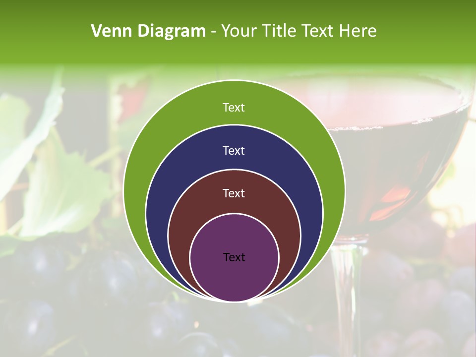 A Glass Of Red Wine Next To A Bunch Of Grapes PowerPoint Template