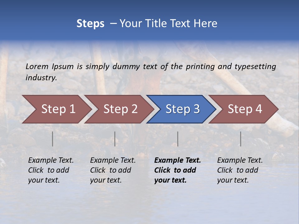 Two Giraffes Drinking Water From A Body Of Water PowerPoint Template