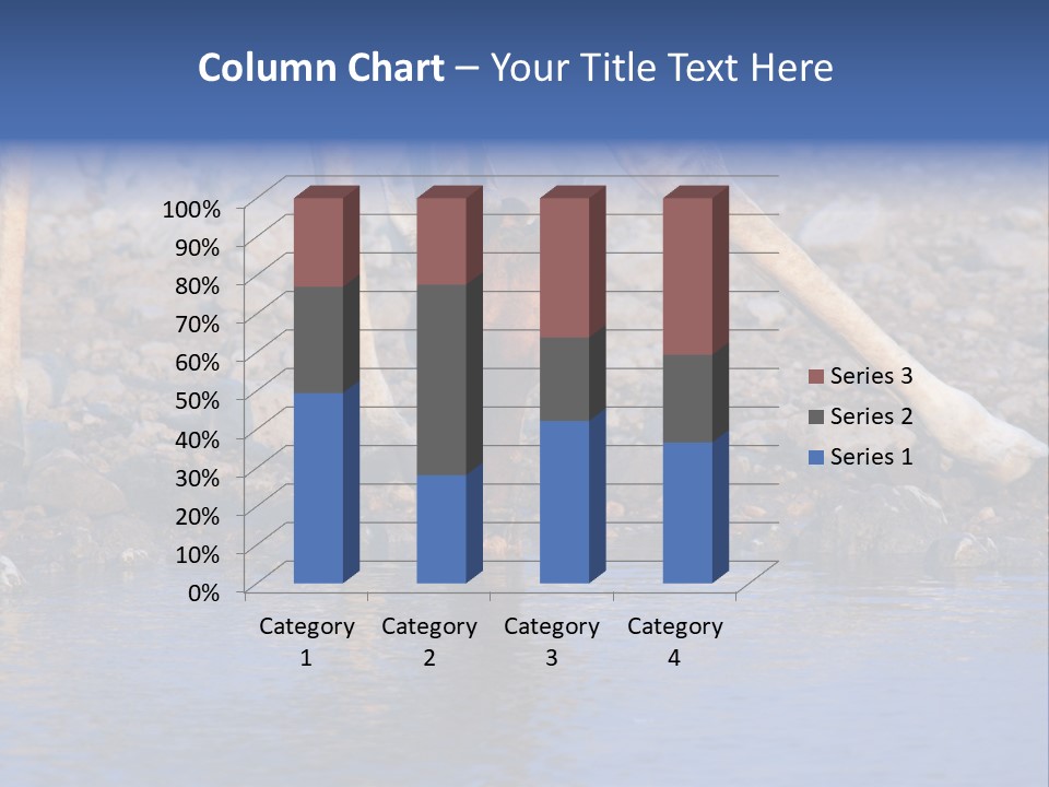 Two Giraffes Drinking Water From A Body Of Water PowerPoint Template