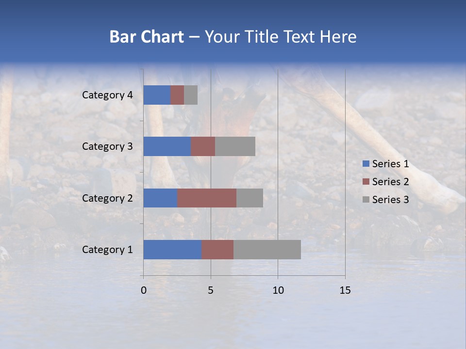 Two Giraffes Drinking Water From A Body Of Water PowerPoint Template