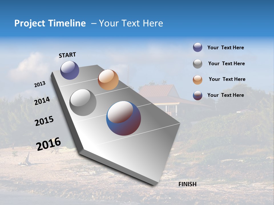 Detached House Coast PowerPoint Template