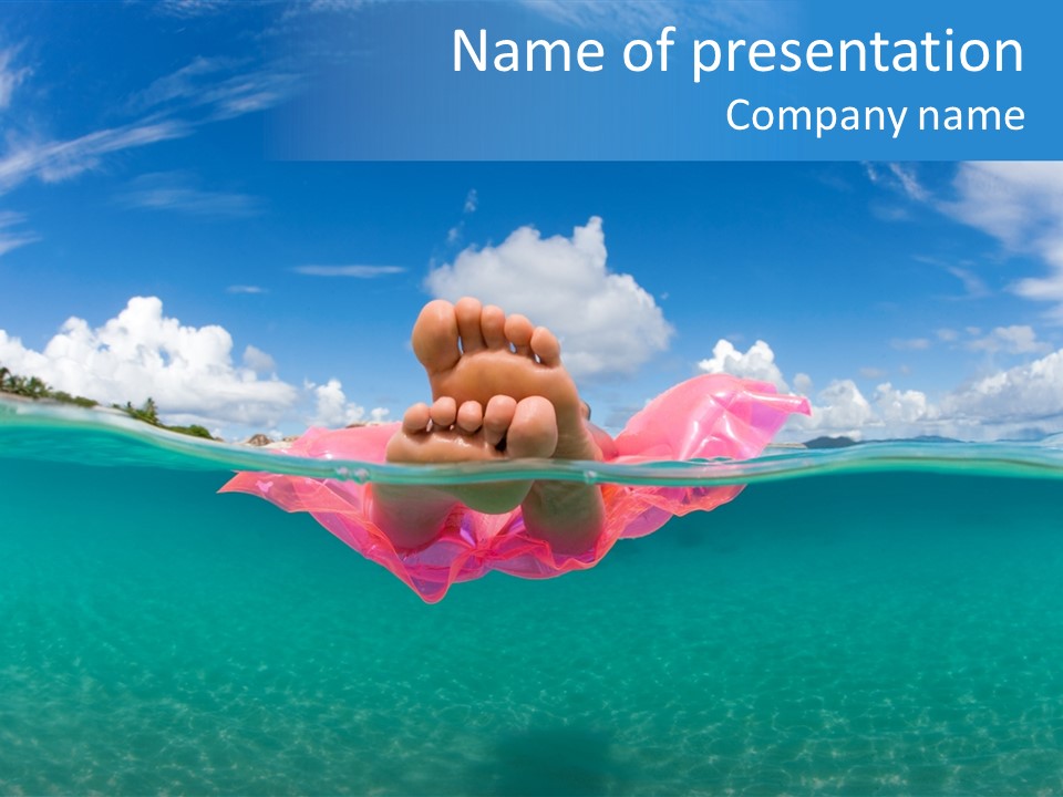 Tropical Outside Swimming PowerPoint Template