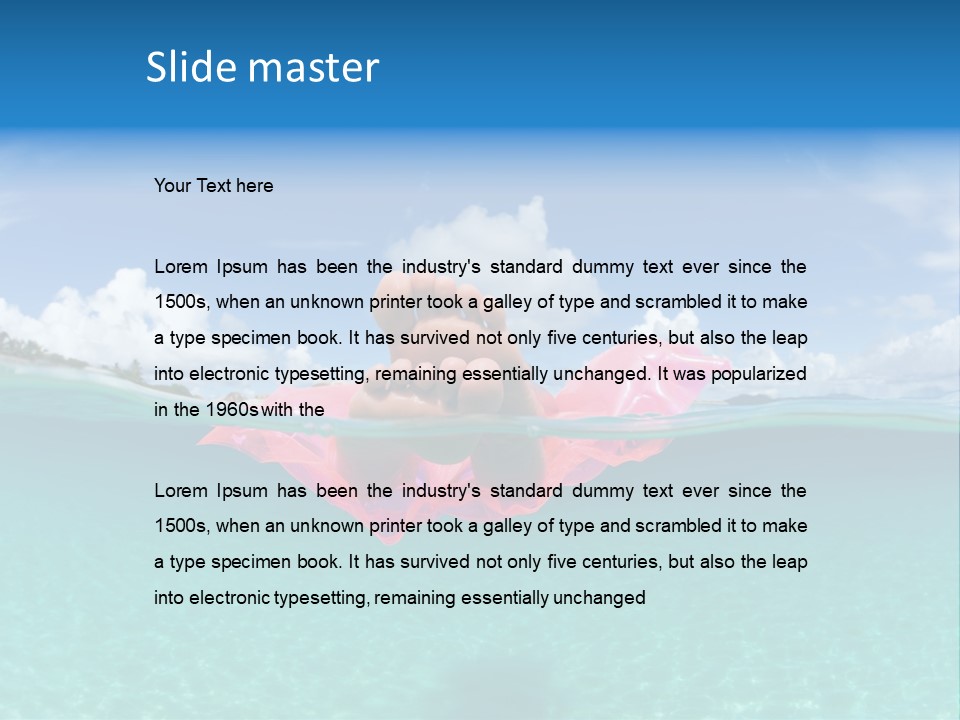 Tropical Outside Swimming PowerPoint Template