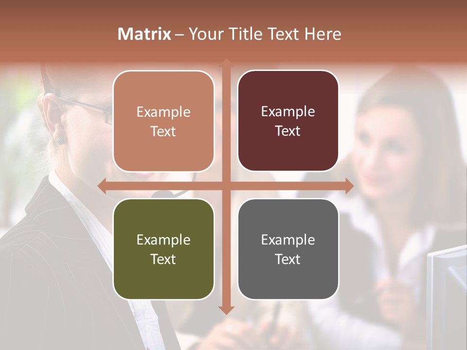 A Woman With A Headset Is Smiling For The Camera PowerPoint Template