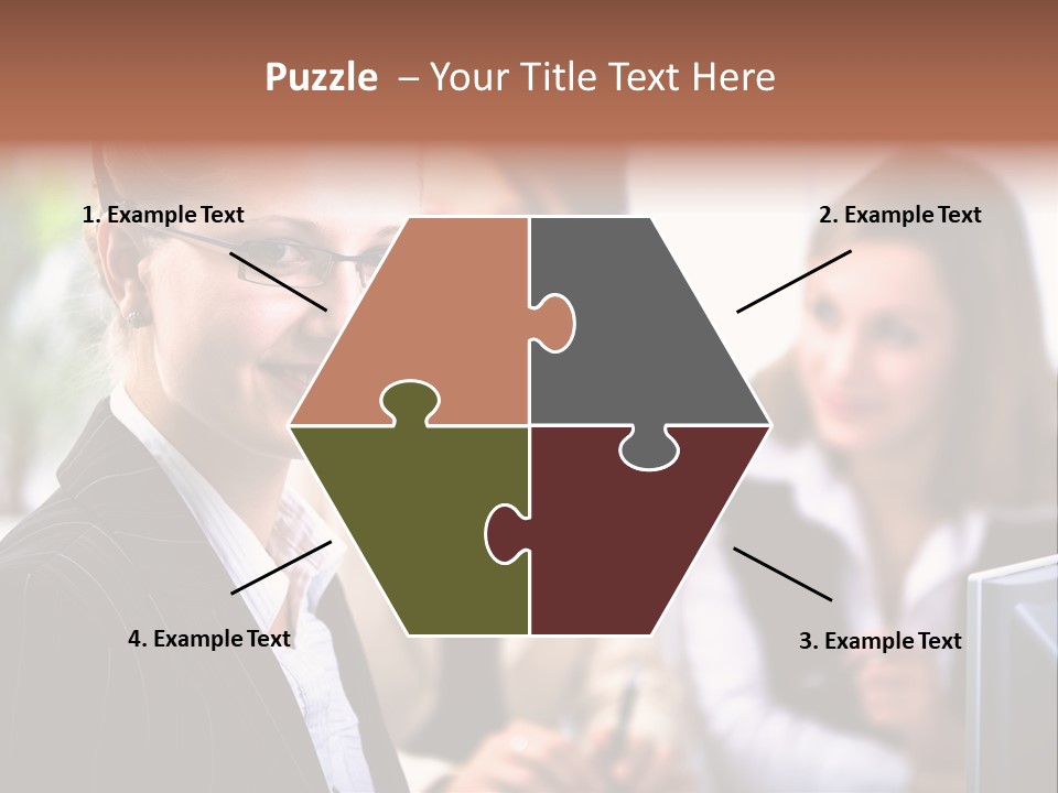 A Woman With A Headset Is Smiling For The Camera PowerPoint Template