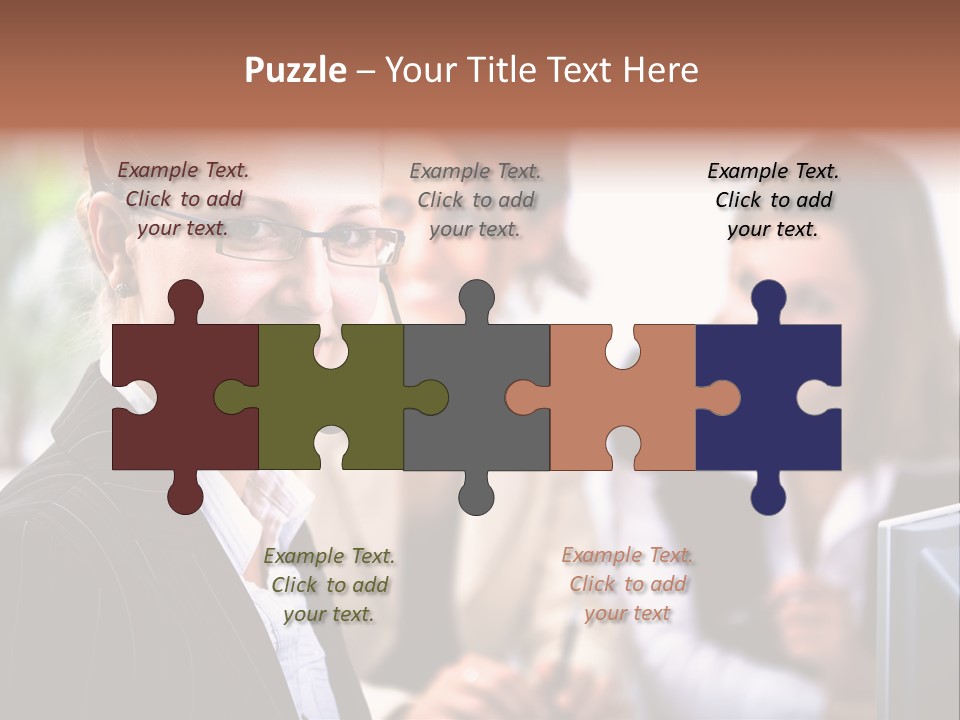 A Woman With A Headset Is Smiling For The Camera PowerPoint Template