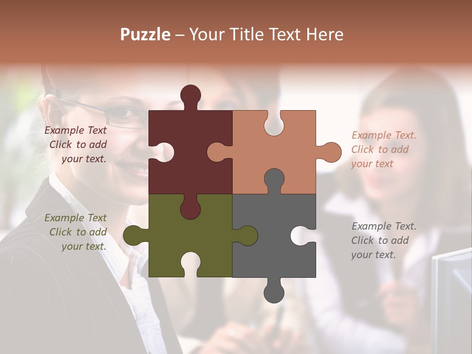 A Woman With A Headset Is Smiling For The Camera PowerPoint Template