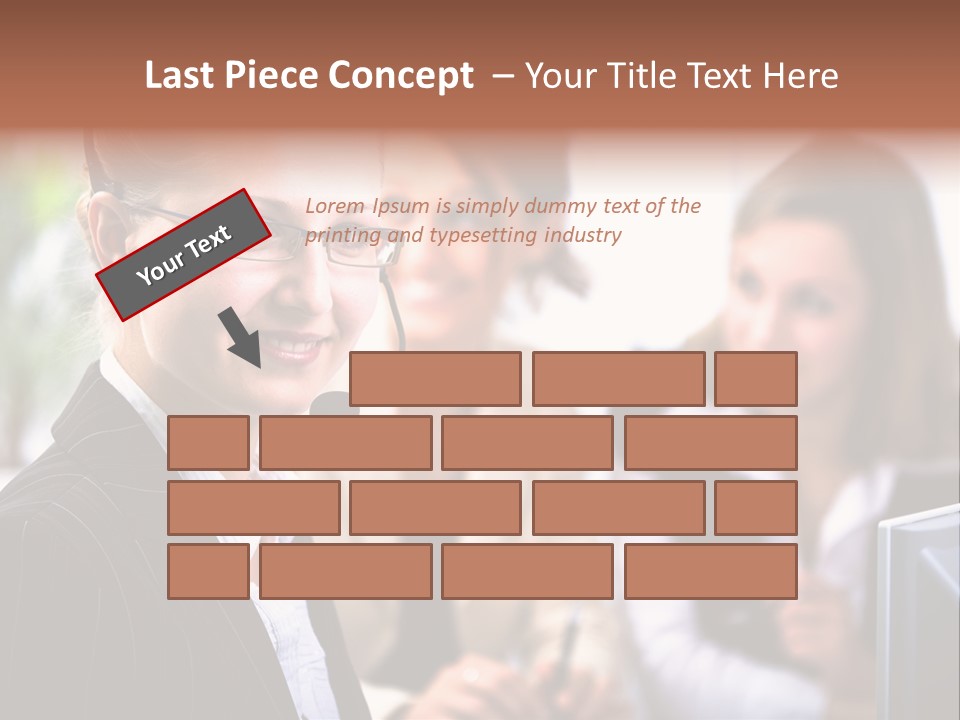 A Woman With A Headset Is Smiling For The Camera PowerPoint Template