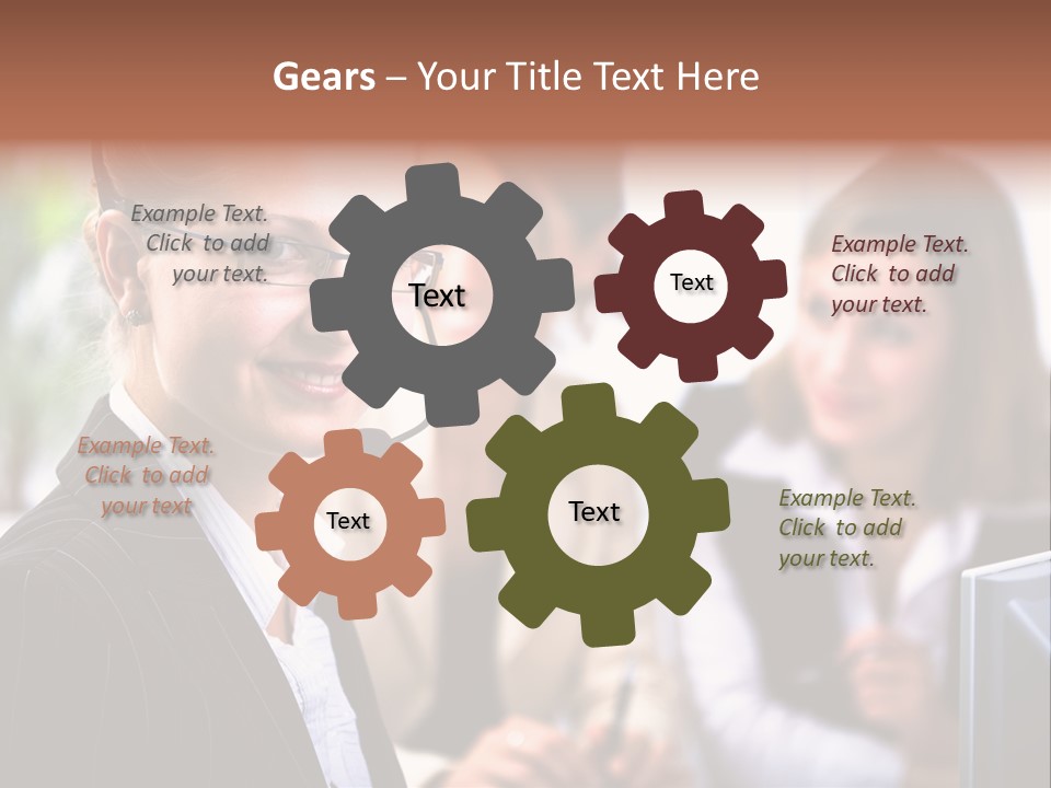 A Woman With A Headset Is Smiling For The Camera PowerPoint Template