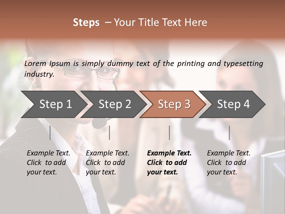 A Woman With A Headset Is Smiling For The Camera PowerPoint Template