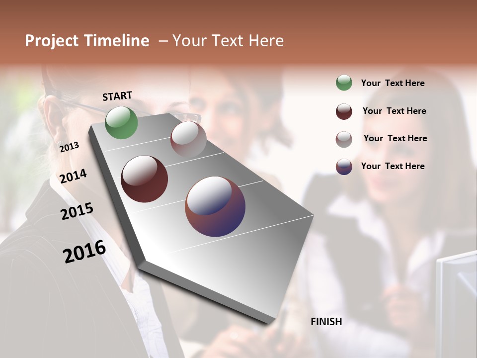 A Woman With A Headset Is Smiling For The Camera PowerPoint Template