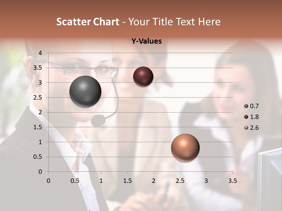 A Woman With A Headset Is Smiling For The Camera PowerPoint Template