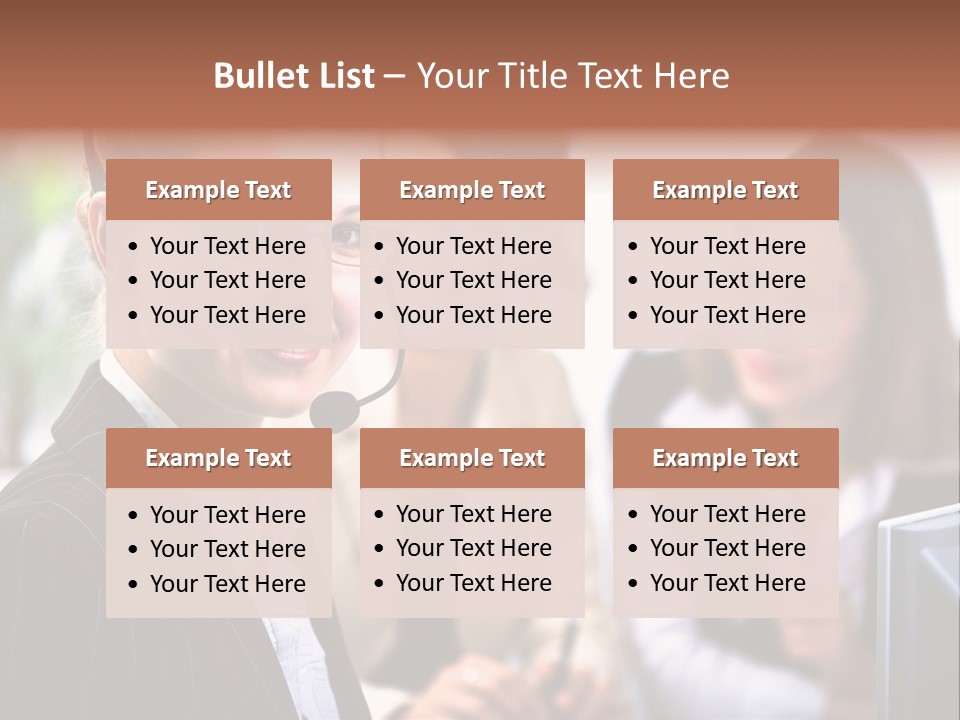 A Woman With A Headset Is Smiling For The Camera PowerPoint Template