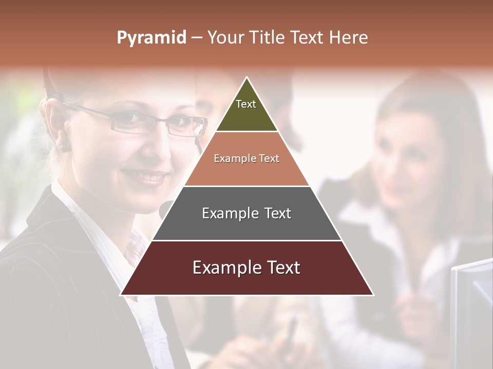 A Woman With A Headset Is Smiling For The Camera PowerPoint Template