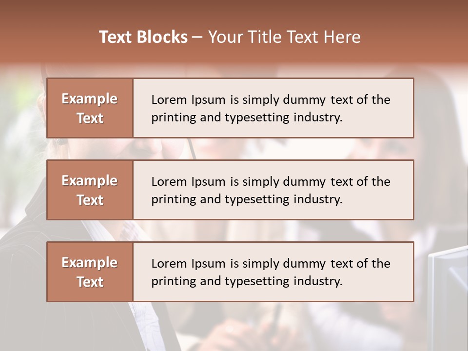 A Woman With A Headset Is Smiling For The Camera PowerPoint Template