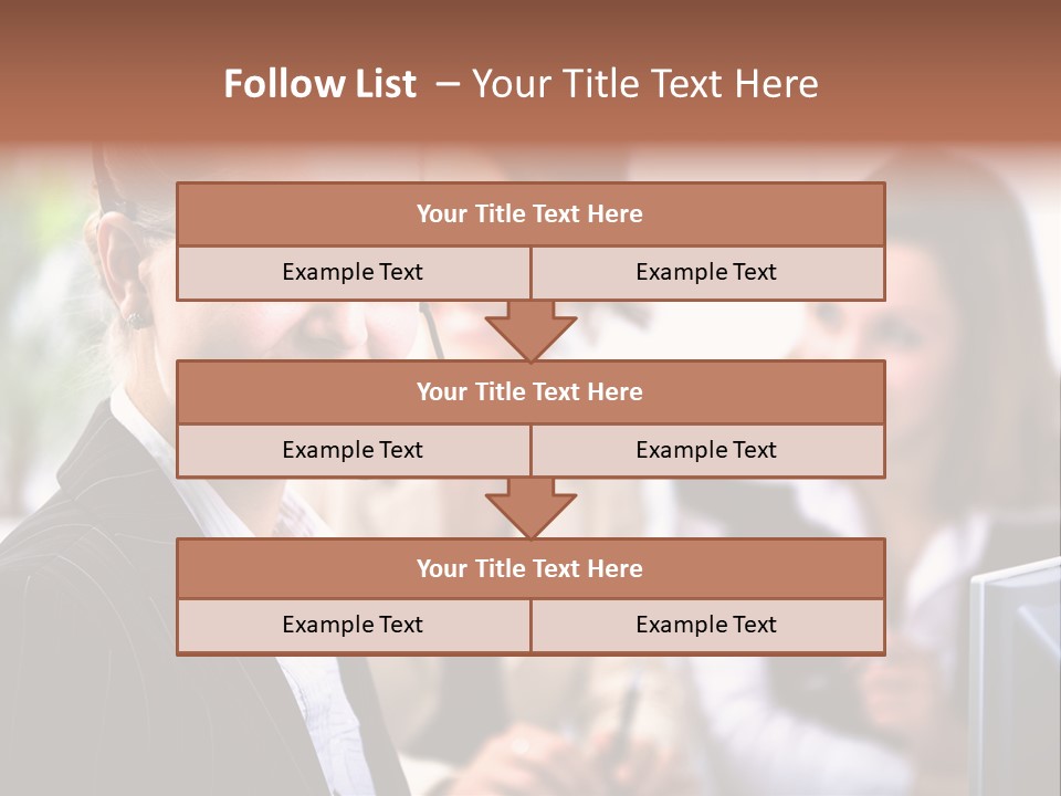 A Woman With A Headset Is Smiling For The Camera PowerPoint Template