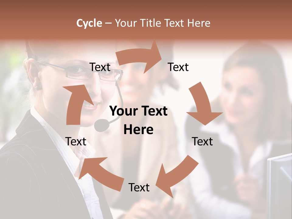 A Woman With A Headset Is Smiling For The Camera PowerPoint Template