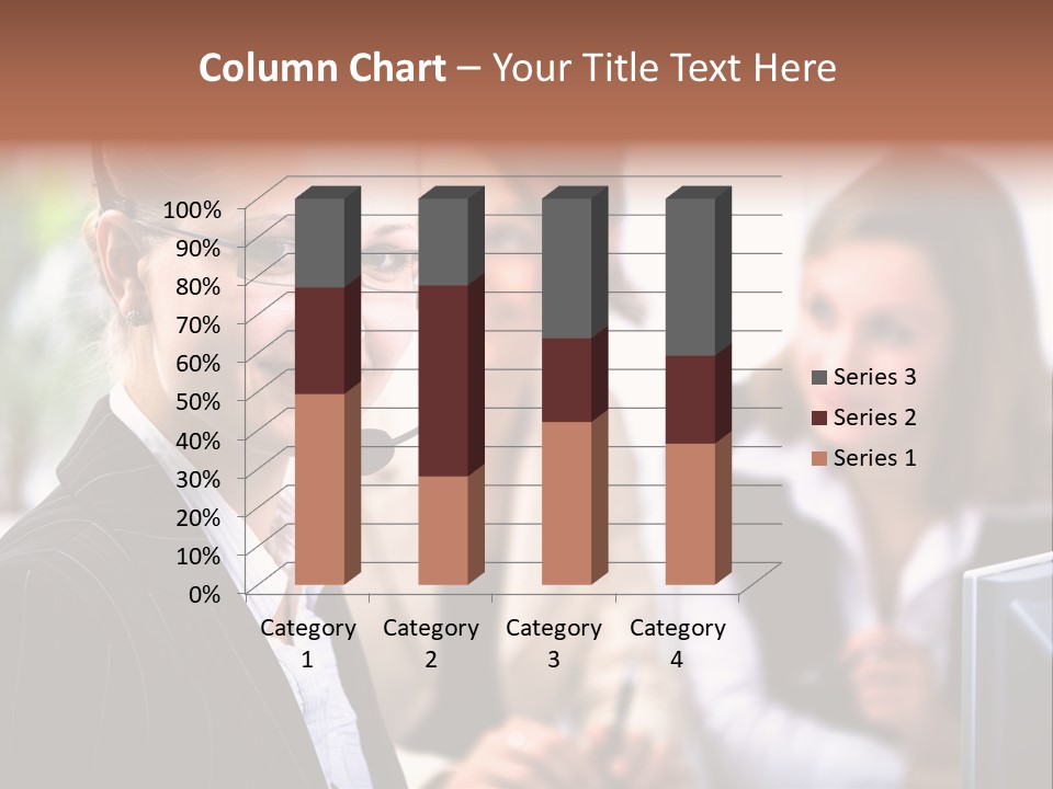 A Woman With A Headset Is Smiling For The Camera PowerPoint Template