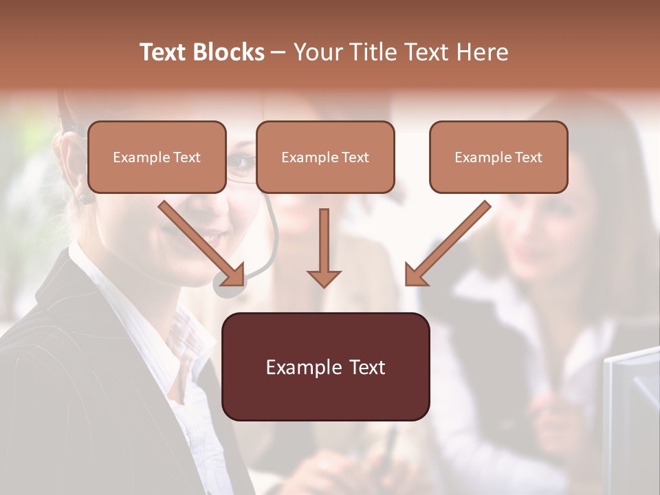 A Woman With A Headset Is Smiling For The Camera PowerPoint Template