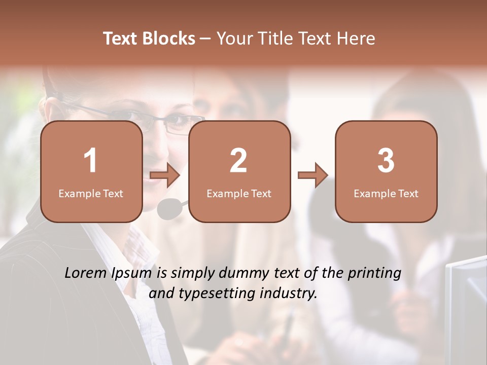A Woman With A Headset Is Smiling For The Camera PowerPoint Template