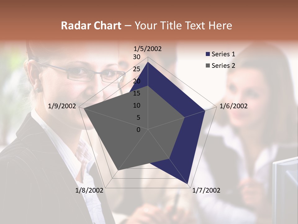 A Woman With A Headset Is Smiling For The Camera PowerPoint Template