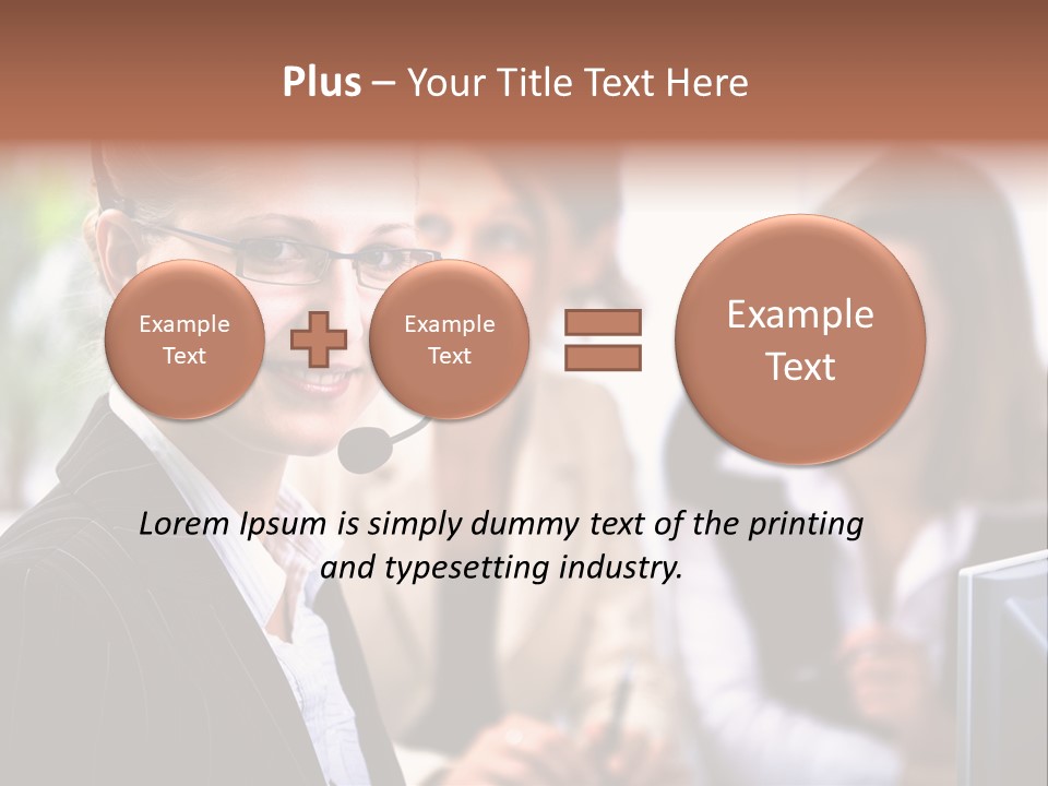 A Woman With A Headset Is Smiling For The Camera PowerPoint Template