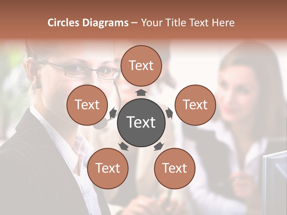 A Woman With A Headset Is Smiling For The Camera PowerPoint Template