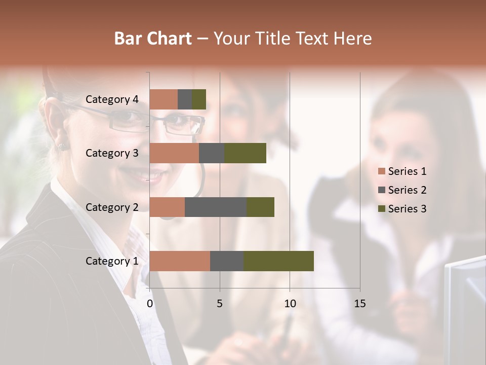 A Woman With A Headset Is Smiling For The Camera PowerPoint Template