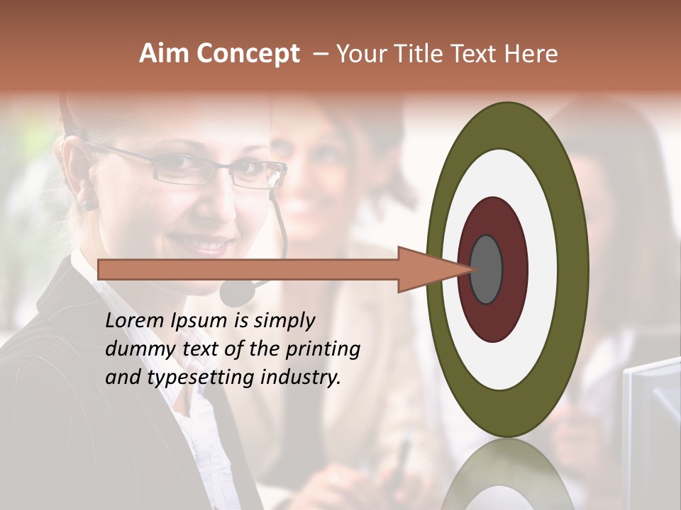 A Woman With A Headset Is Smiling For The Camera PowerPoint Template