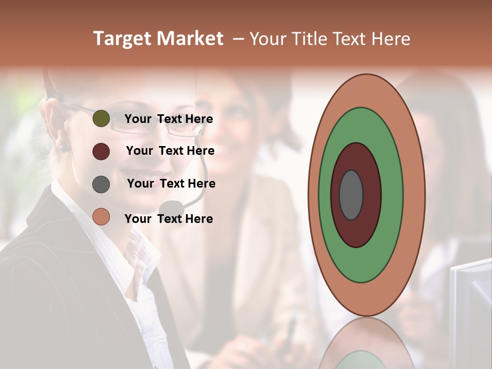 A Woman With A Headset Is Smiling For The Camera PowerPoint Template