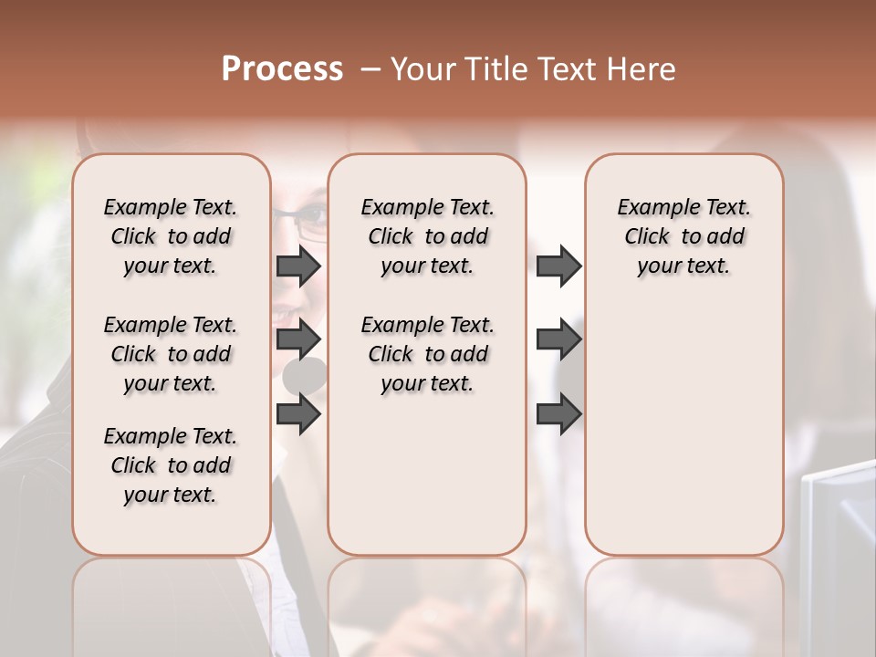 A Woman With A Headset Is Smiling For The Camera PowerPoint Template