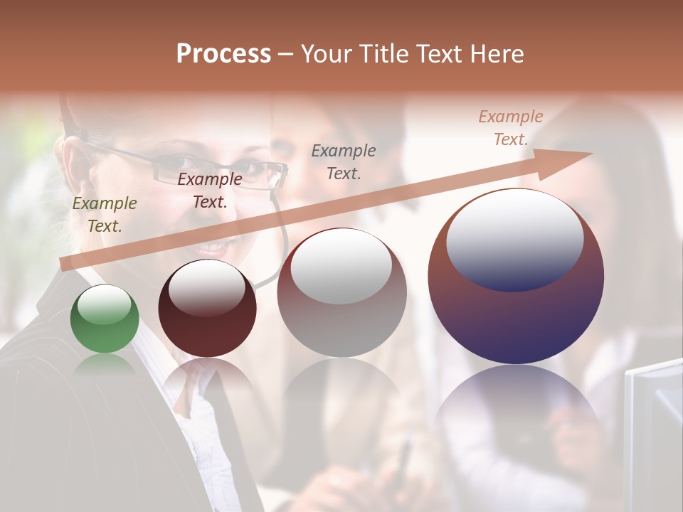 A Woman With A Headset Is Smiling For The Camera PowerPoint Template