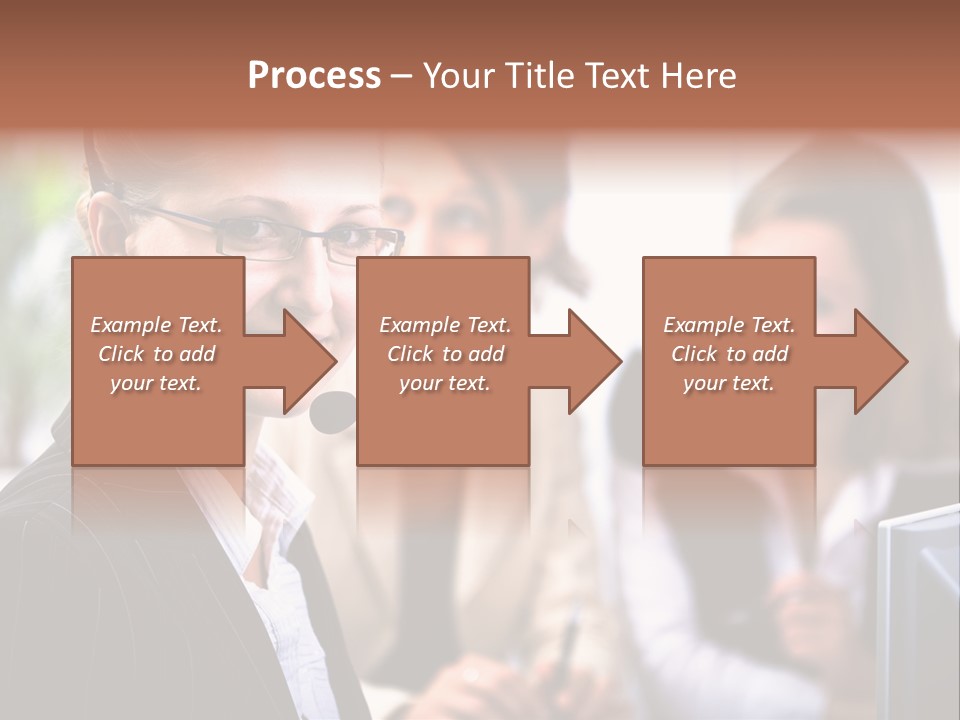A Woman With A Headset Is Smiling For The Camera PowerPoint Template