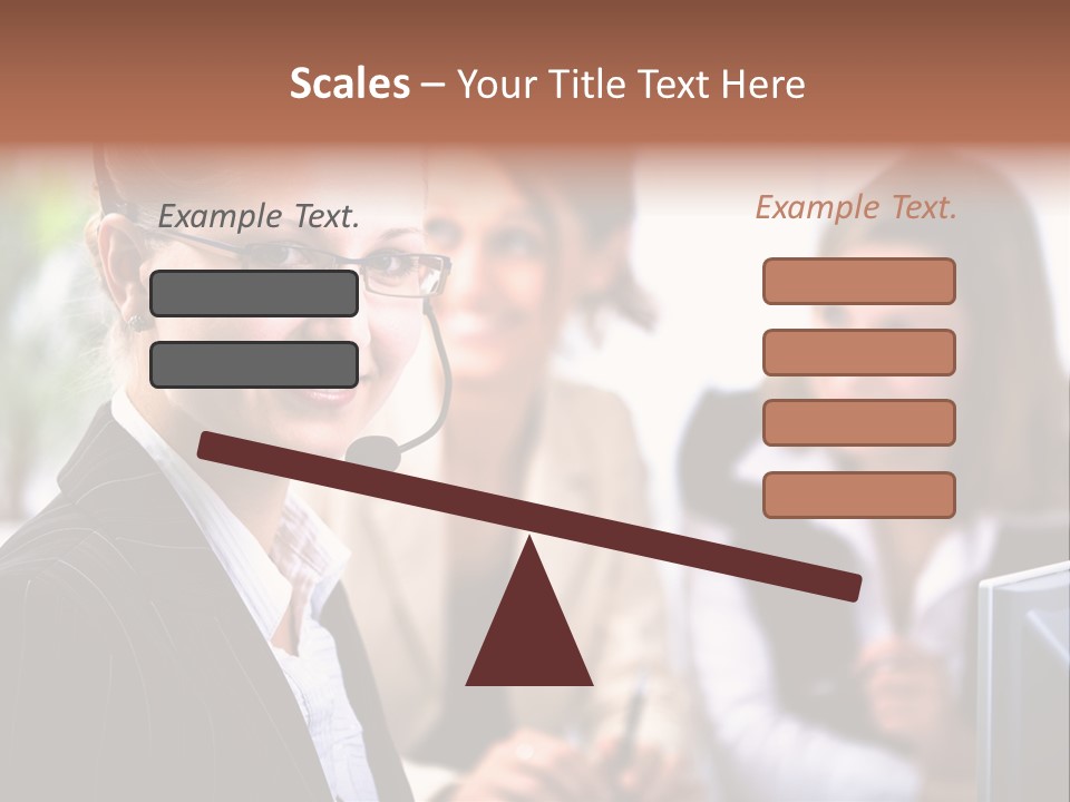 A Woman With A Headset Is Smiling For The Camera PowerPoint Template