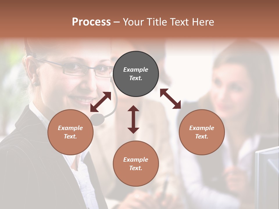A Woman With A Headset Is Smiling For The Camera PowerPoint Template
