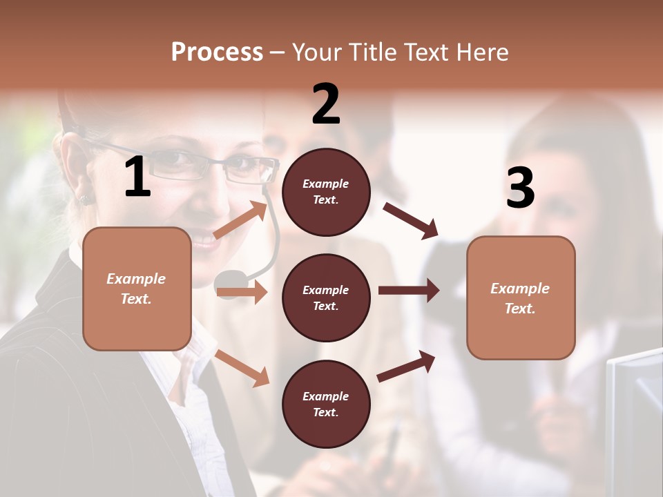 A Woman With A Headset Is Smiling For The Camera PowerPoint Template