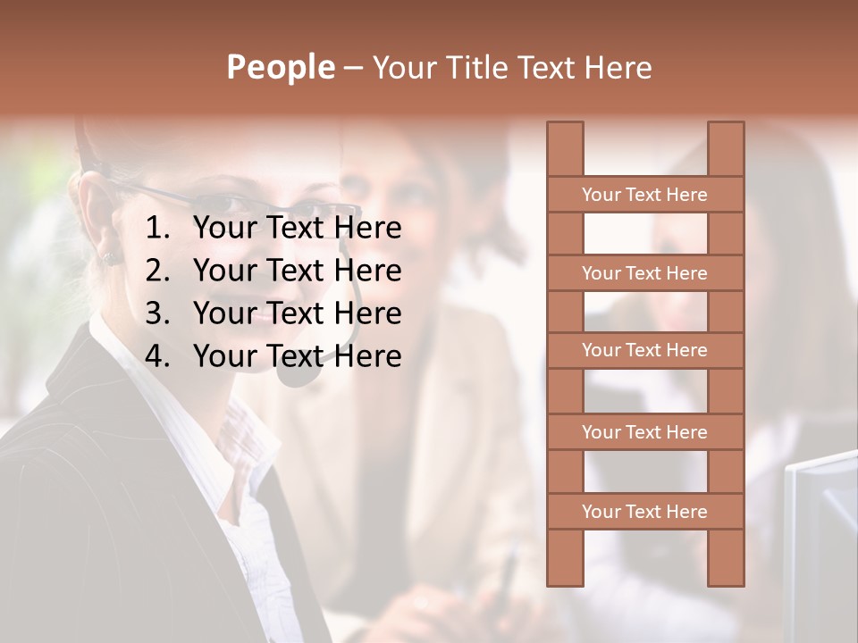 A Woman With A Headset Is Smiling For The Camera PowerPoint Template