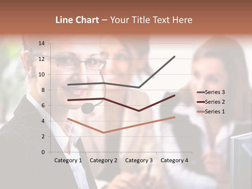 A Woman With A Headset Is Smiling For The Camera PowerPoint Template