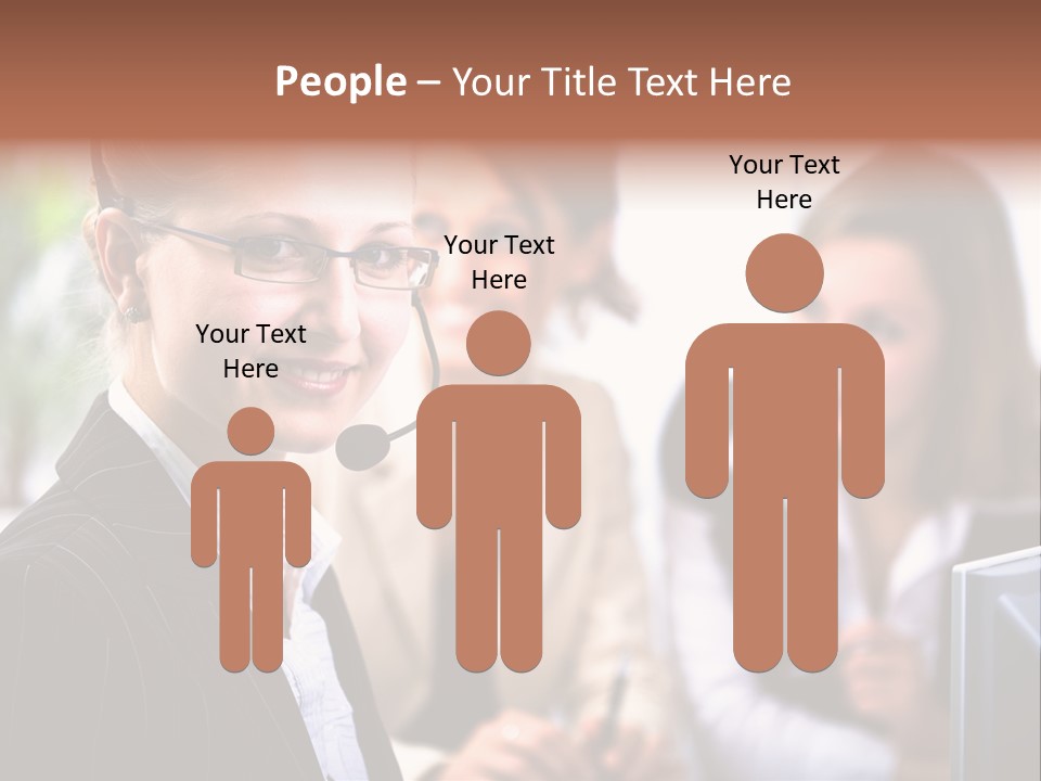 A Woman With A Headset Is Smiling For The Camera PowerPoint Template