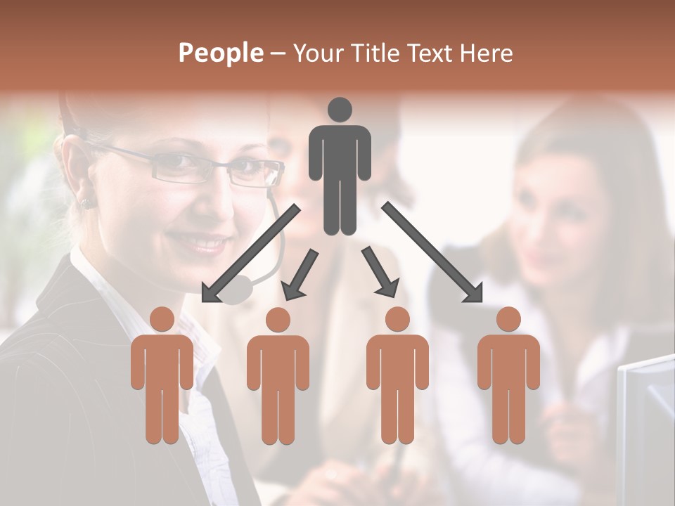 A Woman With A Headset Is Smiling For The Camera PowerPoint Template