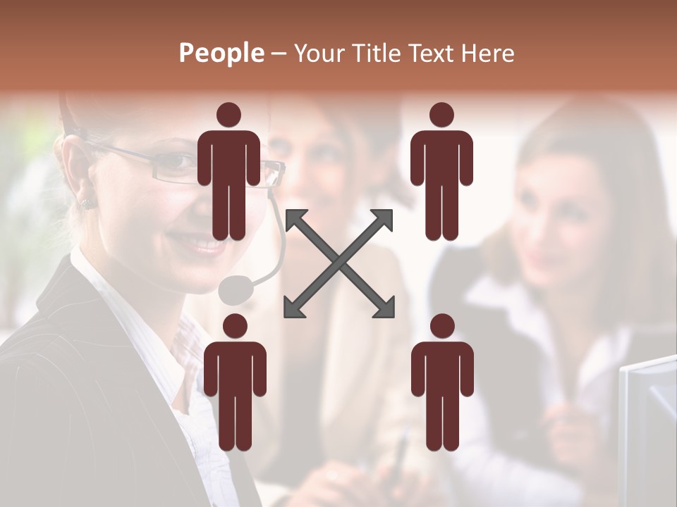 A Woman With A Headset Is Smiling For The Camera PowerPoint Template