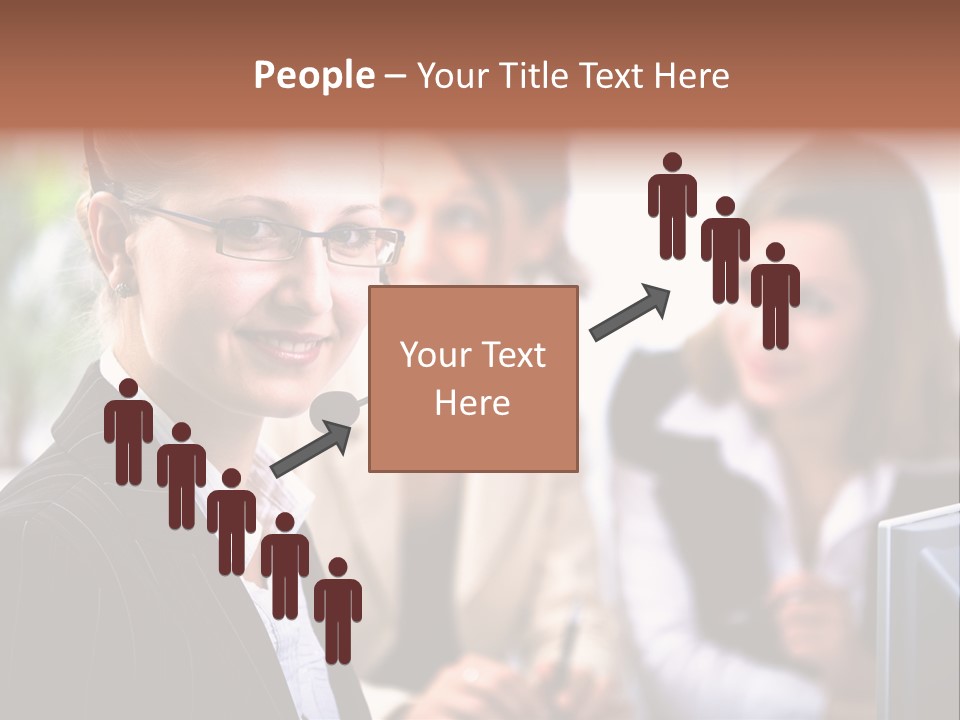A Woman With A Headset Is Smiling For The Camera PowerPoint Template