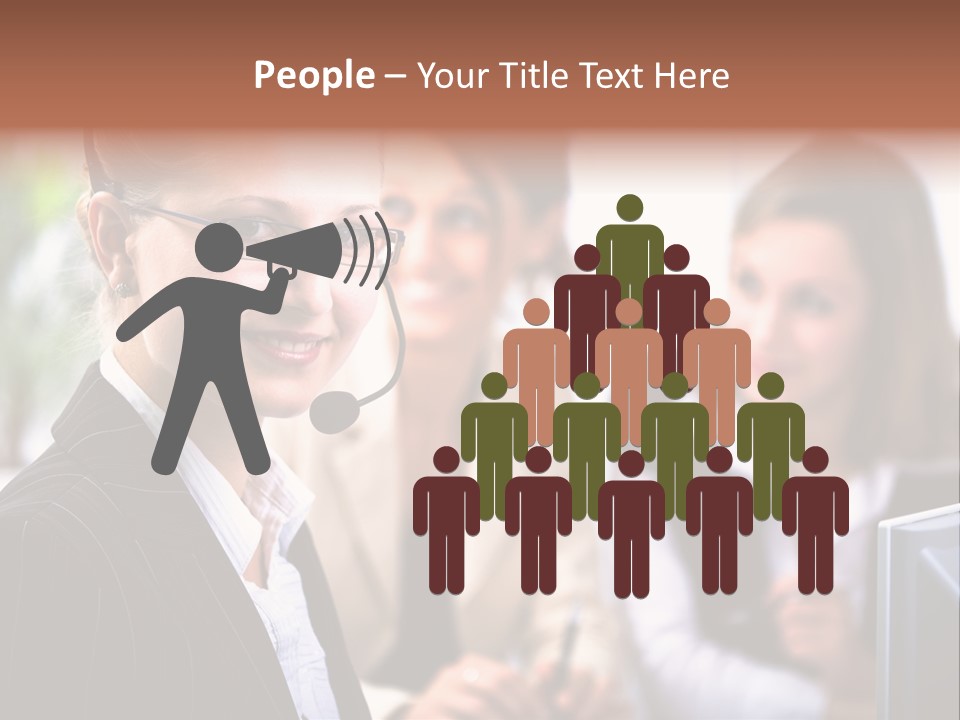 A Woman With A Headset Is Smiling For The Camera PowerPoint Template