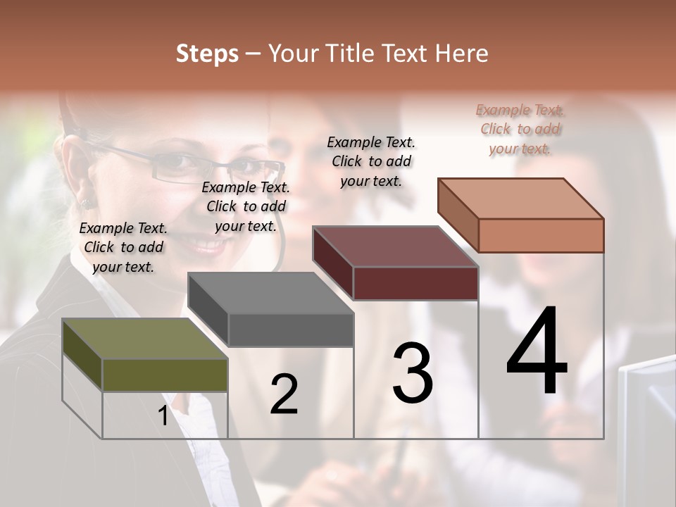 A Woman With A Headset Is Smiling For The Camera PowerPoint Template