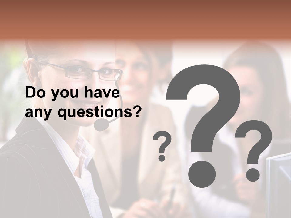 A Woman With A Headset Is Smiling For The Camera PowerPoint Template