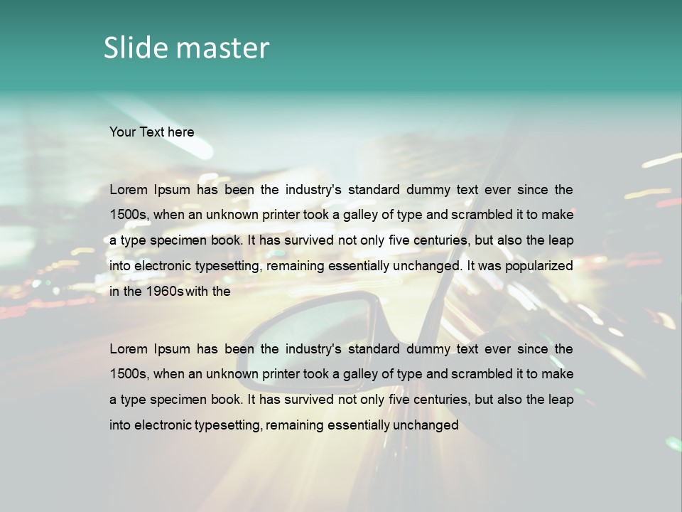 A Blurry Picture Of A City Street At Night PowerPoint Template