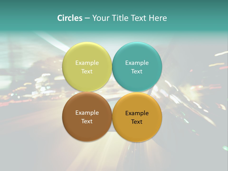 A Blurry Picture Of A City Street At Night PowerPoint Template